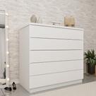 Cômoda CR35479 5 Gavetas MDP sem Puxador Branco Multimóveis Cômoda CR35479 5 Gavetas MDP sem Puxador Branco Multimóveis