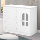 Cômoda de Bebê 1 Porta 4 Gavetas Alvin