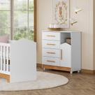 Cômoda de Bebê 100% Mdf 1 Porta 4 Gavetas Duda