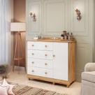 Cômoda de Bebê 120,30cm 1 Porta e 4 Gavetas 100% MDF Maya Clássico Espresso Móveis Branco Brilho/Amêndoa Cômoda de Bebê 120,30cm 1 Porta e 4 Gavetas 100% MDF Maya Clássico Espresso Móveis Branco Brilho/Amêndoa