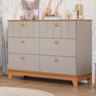 Cômoda de Bebê Biscoito 6 Gavetas 100% Mdf Fendi/Nature - Permóbili