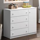 Cômoda de Bebê Infantil 4 Gavetas 1 Porta 100% MDF Elisa