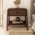 Cômoda de Cabeceira Quarto Madeira 50 cm Moderna Cor Imbuia Adamo Cômoda de Cabeceira Quarto Madeira 50 cm Moderna Cor Imbuia Adamo