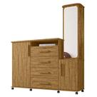 Cômoda de Madeira Lukaliam Copacabana 4 Gavetas 2 Portas Com Espelho