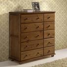 Cômoda de Madeira Maciça Berlim com 10 Gavetas Imbúia Claro Fosco Cômoda de Madeira Maciça Berlim com 10 Gavetas Imbúia Claro Fosco