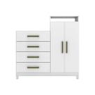 Cômoda de Quarto Áurea c/ 2 Portas 4 Gavetas e Pés Branco - Demóbile