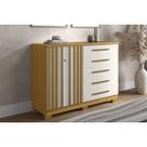 Cômoda de Quarto Bella c/ 2 Portas e 5 Gavetas Cinamomo/Off White - ACP