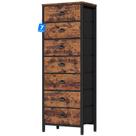 Cômoda de Quarto Furnulem com 7 Gavetas Marrom Rústico 40x30x120 cm