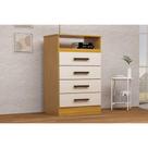 Cômoda de Quarto Jéssica c/ 1 Nicho e 4 Gavetas Nature/Off White - ACP Cômoda de Quarto Jéssica c/ 1 Nicho e 4 Gavetas Nature/Off White - ACP
