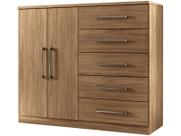 Cômoda de Quarto Malaga 2.5 2 Portas e 5 Gavetas Jatoba - Santos Andirá