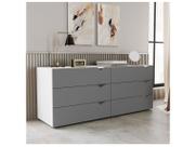 Cômoda de Quarto Porto c/ 6 Gavetas Branco/Cinza - Politorno