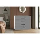 Cômoda de Quarto Valência c/ 4 Gavetas Branco/Cinza - Politorno Cômoda de Quarto Valência c/ 4 Gavetas Branco/Cinza - Politorno