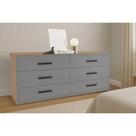 Cômoda de Quarto Valência c/ 6 Gavetas Freijo/Cinza - Politorno Cômoda de Quarto Valência c/ 6 Gavetas Freijo/Cinza - Politorno