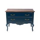 Cômoda Decorativa Julieta com 2 Gavetas Azul/Imbuía G71 - Gran Belo
