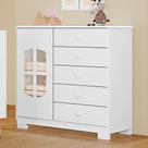 Cômoda Diamante 100 MDF 5 Gavetas 1 Porta