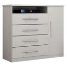 Cômoda Diamante 4 Gavetas 1 Porta Branco Leifer Móveis