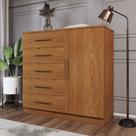 Cômoda Divini 1 Porta 5 Gavetas Cinamomo - Panorama Móveis