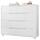 Cômoda Doble 8 Gavetas Albatroz Cor Branco Naturale