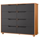Cômoda Doble 8 Gavetas Albatroz Cor Freijó Titanium