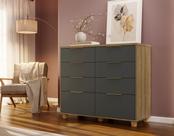 Cômoda Dubai Intense 121cm 6 Gavetas e 2 Gavetões - Nature/Alasca Vila Rica