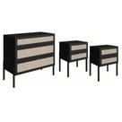 Comoda E 02 Mesas De Cabeceira Palhinha Linha Oslo Nero