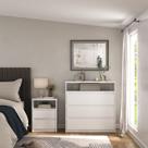 Cômoda e Mesa de Cabeceira 100% MDF Gales Branco
