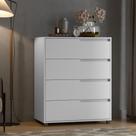 Cômoda em Mdf com 4 Gavetas 80cm X 104cm X 45cm Monet Branco