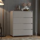 Cômoda em Mdf com 4 Gavetas 80cm X 104cm X 45cm Monet Cinza