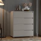Cômoda em Mdf com 4 Gavetas 80cm X 104cm X 45cm Monet Cinza Cômoda em Mdf com 4 Gavetas 80cm X 104cm X 45cm Monet Cinza