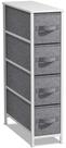 Cômoda estreita Sorbus Storage Tower com 4 gavetas branca/cinza Cômoda estreita Sorbus Storage Tower com 4 gavetas branca/cinza