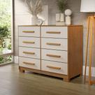 Comoda fazzio lara 8 gavetas freijo nature/off white