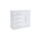 Cômoda Firenze 4 Gavetas 1 Porta Com sapateira - D' Doro Branco