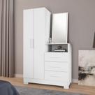 Cômoda Flex 3 Gavetas 2 Portas com Pés e Espelho NT5165 Notável Móveis