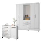 Cômoda Flora E Guarda Roupa Casal Capelinha Pérsia Branco Flex - Demóbile Cômoda Flora E Guarda Roupa Casal Capelinha Pérsia Branco Flex - Demóbile
