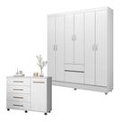 Cômoda Flora E Guarda Roupa Casal Flash 2 Branco Flex - Demóbile