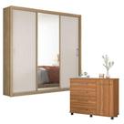 Cômoda Flora E Guarda Roupa Casal Residence Amêndola Off White - Demóbile