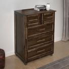 Cômoda Floripa Madeira Maciça 5 Gavetas Imbuia Natural - Pnr Móveis