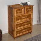 Cômoda Floripa Madeira Maciça 5 Gavetas Ypê - Pnr Móveis Cômoda Floripa Madeira Maciça 5 Gavetas Ypê - Pnr Móveis