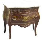 Cômoda Formosa Europeu Charmosa Marchetaria c Bronze