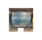 Cômoda Francesa Azul 05 Gav. c Bronze Alta Decoração Formosa