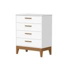 Comoda Gaveteira Flip 4 Gavetas Branco Fosco