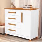 Comoda Gaveteiro Branco Nature Porta Sapatos Gavetas Roupas