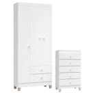 Cômoda Gaveteiro e Guarda Roupa 3 Portas Ternura Baby Branco Flex Incorplac Cômoda Gaveteiro e Guarda Roupa 3 Portas Ternura Baby Branco Flex Incorplac