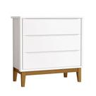 Cômoda Gaveteiro Infantil New Classic Branco Com Pés Madeira Reller