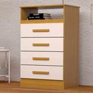 Cômoda Gaveteiro Jéssica 4 Gavetas 100% Mdf Flex Cinamomo/Off White - Acp Móveis