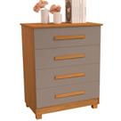 Cômoda Gaveteiro Organizador Multiuso MDF Com 4 Gavetas Pés Madeira Sala Quarto Cômoda Gaveteiro Organizador Multiuso MDF Com 4 Gavetas Pés Madeira Sala Quarto