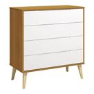 Cômoda Gaveteiro Retrô Elfe Branco Acetinado Savana Natural - Reller Cômoda Gaveteiro Retrô Elfe Branco Acetinado Savana Natural - Reller