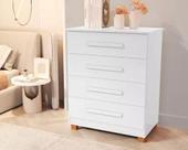 Comoda Gaveteiro Suiça 4 Gavetas 100% Mdf -Pes Madeira Comoda Gaveteiro Suiça 4 Gavetas 100% Mdf -Pes Madeira