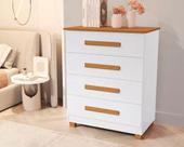 Comoda Gaveteiro Suiça 4 Gavetas 100% Mdf -Pes Madeira Comoda Gaveteiro Suiça 4 Gavetas 100% Mdf -Pes Madeira