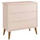 Cômoda Gaveteiro Théo New Rosa Fosco com Madeira - Reller